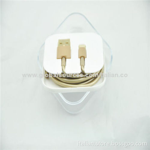 Golden USB Cable for iPhone 5/5C/5S, Support Latest IOSNew